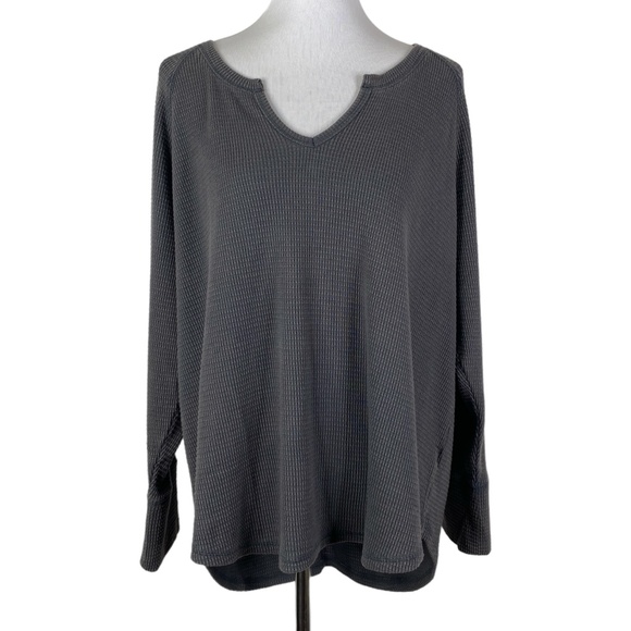 NWT Knox Rose Waffle Knit Top Gray Sz. 2X - Picture 1 of 12